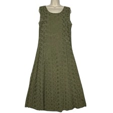 Raga Embroidered Maxi Dress Womens Olive Green Sleeveless Boho Festival Size M