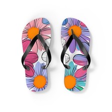 Colorful Daisy Flowers Flip Flops Floral Summer Beach Sandals