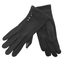 Womens Gloves Winter Touch Screen Black Cotton Polyester Blend
