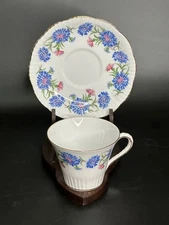 Salisbury Bone China Harvest Time Cornflower Teacup & Saucer England