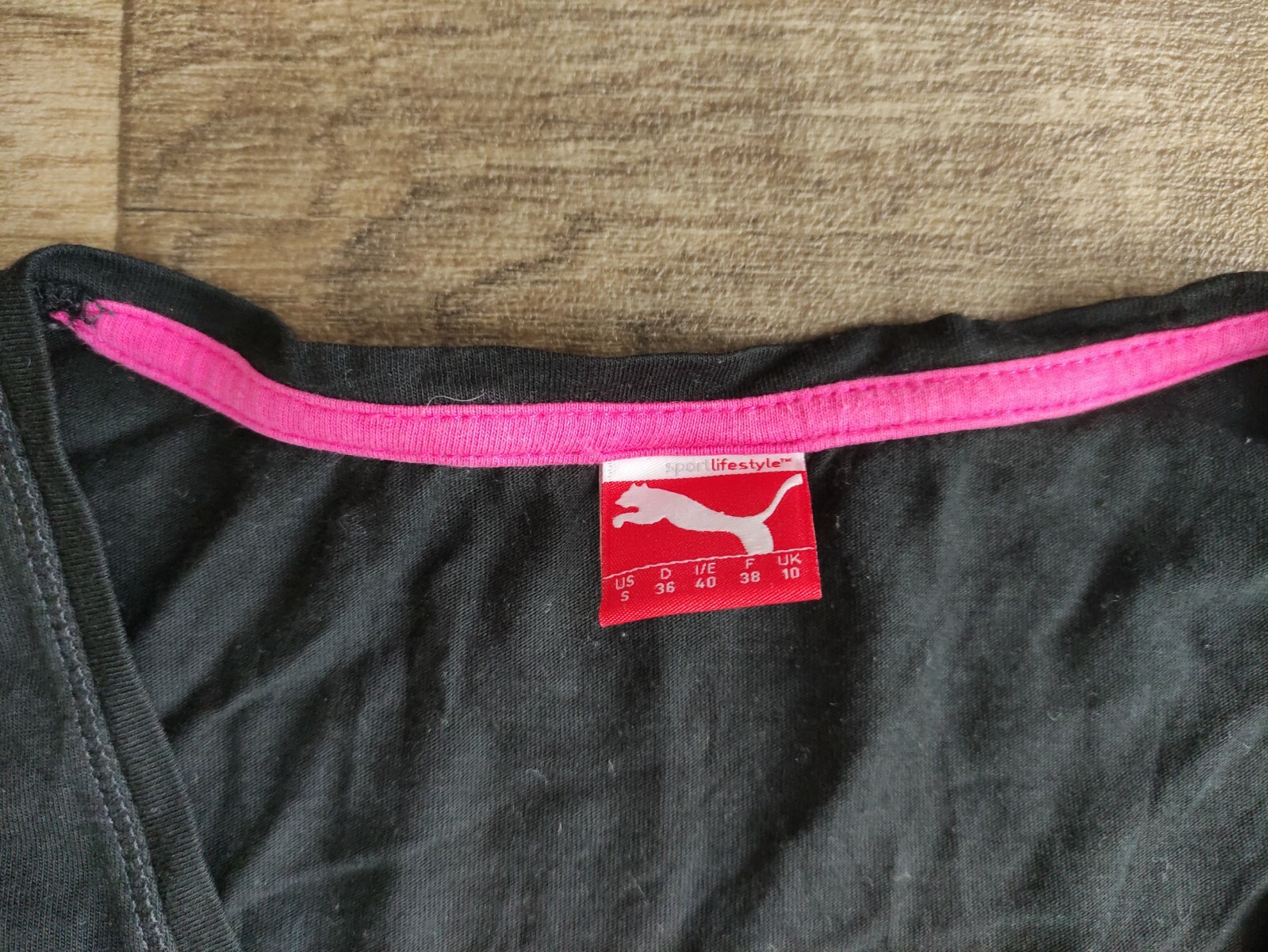 Puma Women's Black Long Sleeve T-Shirt Deep Night Print Logo Size S thumbnail 7