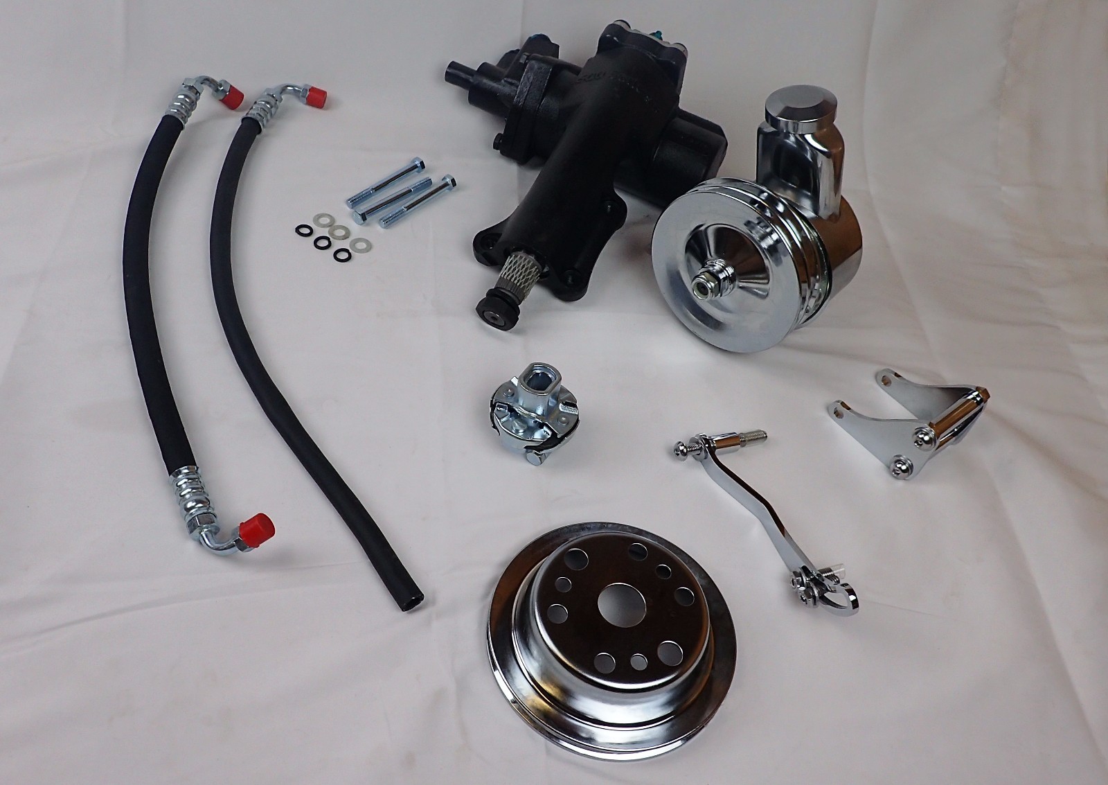 1955 1956 1957 Chevrolet power steering conversion small block side