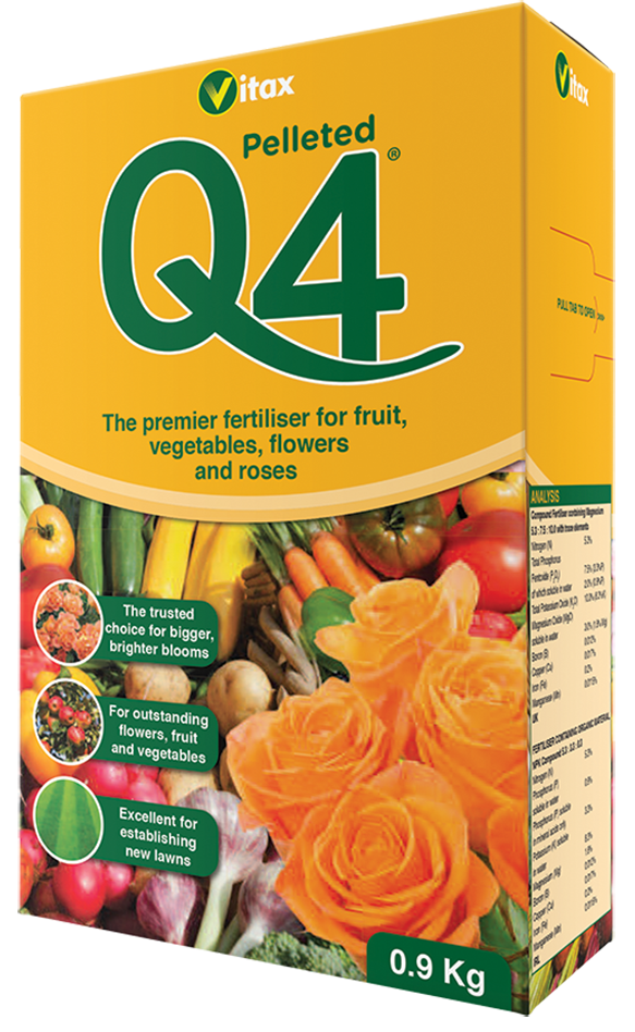Vitax Q4 All-Purpose Pelleted Premium Plant Feed Food Fertiliser Box - 900g