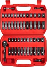 LLNDEI 1/4”Drive Impact Socket Set, 52 PCS 1/4" Red, Black 