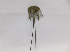 Ant To Vtg Silver Tone Fan Shaped Hair Stick With Etched Flower Dangles 7.25"