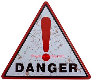 Blechschild Schild Hinweisschild Dreieck Warnung DANGER Gefahr Achtung