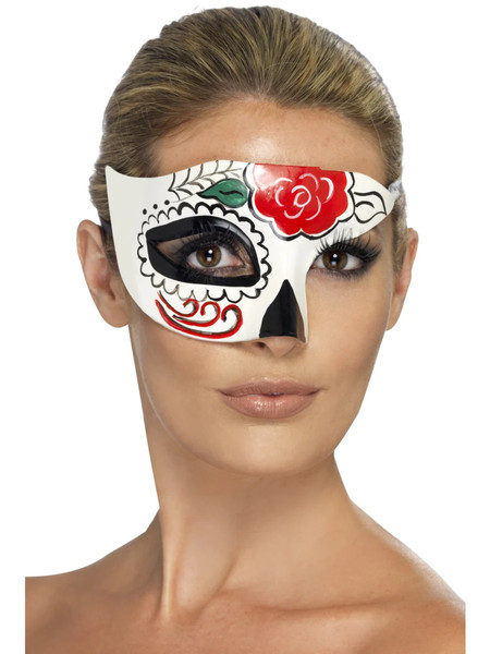 Tag Der Toten ZuckerschäDel Halbmaske Damen KostüMzubehöR-image