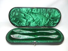 Antique Solid Silver Butter Knives Spreaders Thomas Russell & Co Sheffield 1898