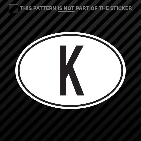 K Cambodia Country Code Oval Sticker Self Adhesive Vinyl Cambodian euro