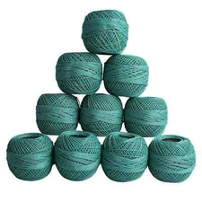 Red Rose Cotton Crochet Thread Mercerized Knitting Hand Embroidery Teal Green