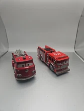 Disney Pixar Cars 3 Tiny Lugsworth Deluxe & Red Firetruck Die-Cast Lot Of 2
