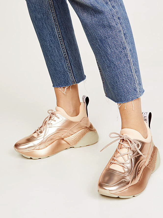 $685 STELLA MCCARTNEY Eclypse Chunky Sole Sneakers Metallic