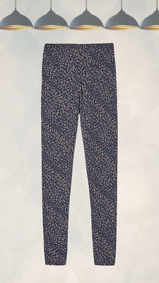 Ex Fat Face Women s Meribel High Rise Stretch Printed Leggings in Blue