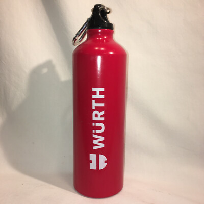 WüRTH TOOL Zebra Promotional Advertising Aluminum Water Bottle Red Wurth Tools