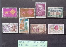 lot  timbres  france oblitérés 1968  n° 1556 1557 1558 1559 1560 1561 1562 1563