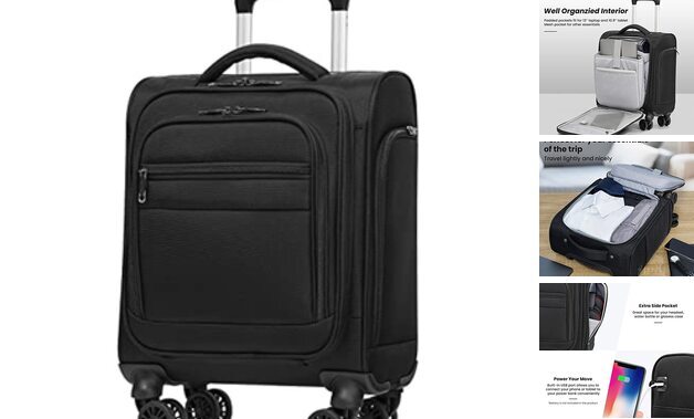 Underseat Carry On Luggage Suitcase Softside Underseat 14-Inch black