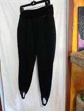 Ski Pants Black STIRRUP Snowboard Schoeller Switzerland sz 12 Regular Swiss Wool