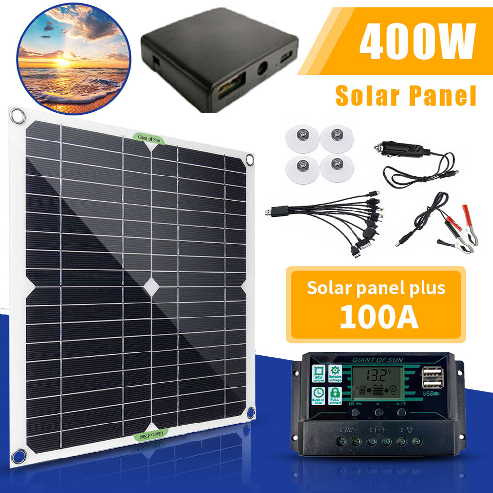 400W Solar Panel Kit with 100A Charge Controller for 12V Caravan Boat Battery