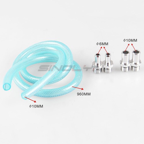 Baffled Universal Aluminum Oil Catch Tank Can Reservoir Tank 200ml-0.2L + Filter - Foto 4 di 7