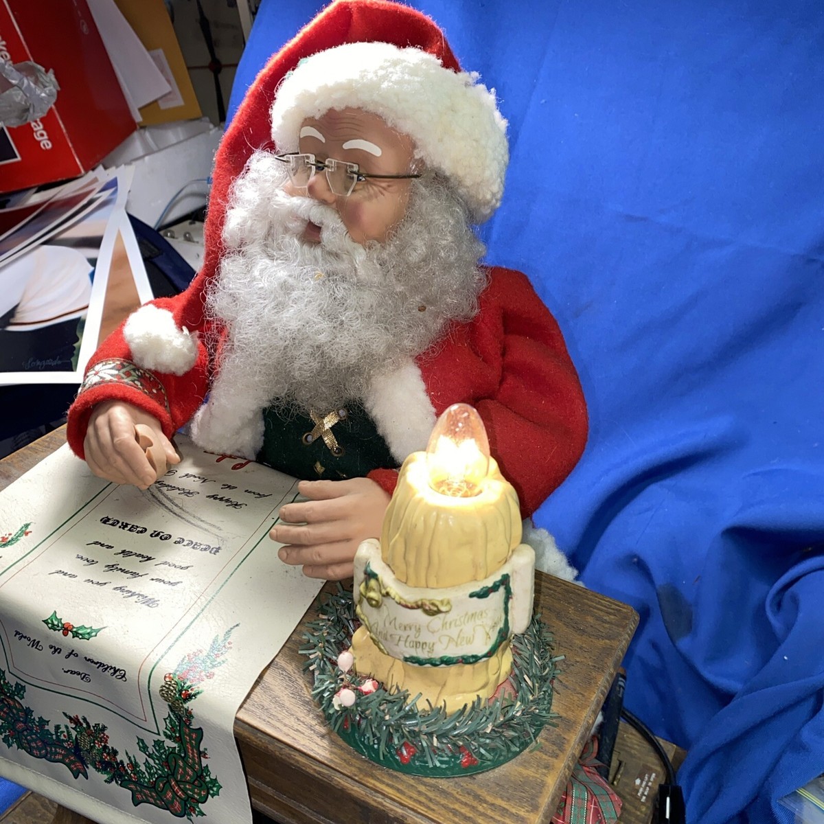 Vintage Holiday Creations Santa Writing Letter 1993