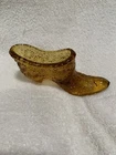 Vintage Fenton Amber Glass Shoe Daisy Pattern