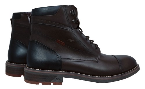 Fluchos Terry: Men's Brown Leather Ankle Boots with Zipper and Laces F1342 - Picture 4 of 6