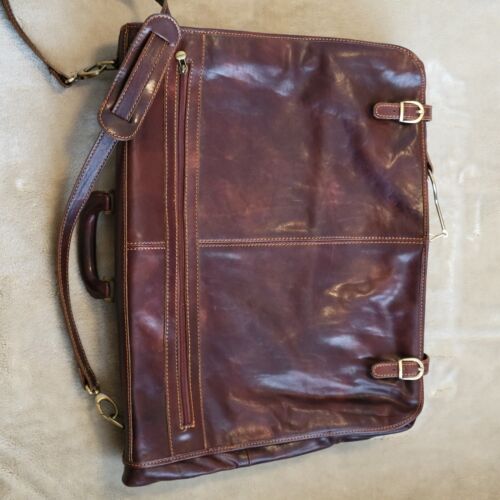 VERA PELLE Tahiti Vegetable Tanned Italian Leather Garment Travel Bag - Picture 2 of 15