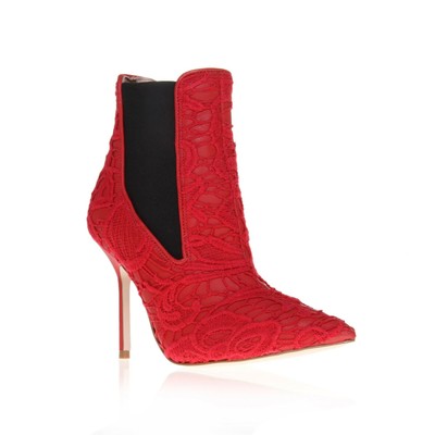 kurt geiger red ankle boots