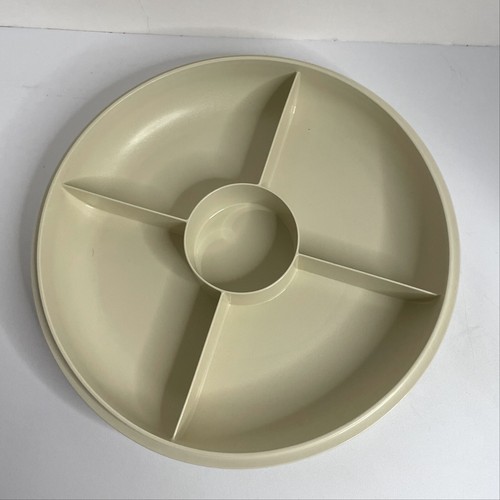 Tupperware Divided Veggie /Relish Snack & Dip Serving Tray 1708-6 & Lid 1709-6 - Picture 2 of 8