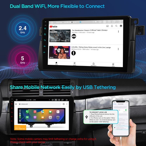 9" Android 14 Car Stereo 8-Core 6+128GB GPS Radio Head Unit For BMW 3 Series E46 - Picture 18 of 22
