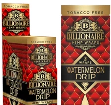 Billionaire Natural Rolling Wrap Papers Watermelon Flavor 25 Packs (Full Box)