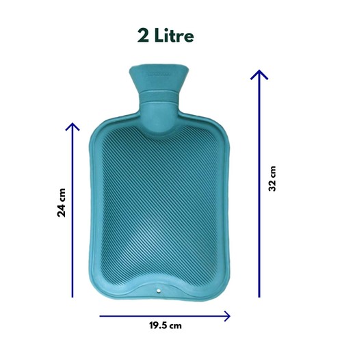 Pack of 2 Hot Water Bottles Natural Rubber Winter Warmer Large Cold 0.5L/1L/ 2L - Picture 23 of 24