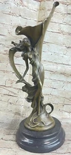 Art Deco Hot Cast Nude Naked Female Vase Classic Gorgeous Artwork Bronze Statue