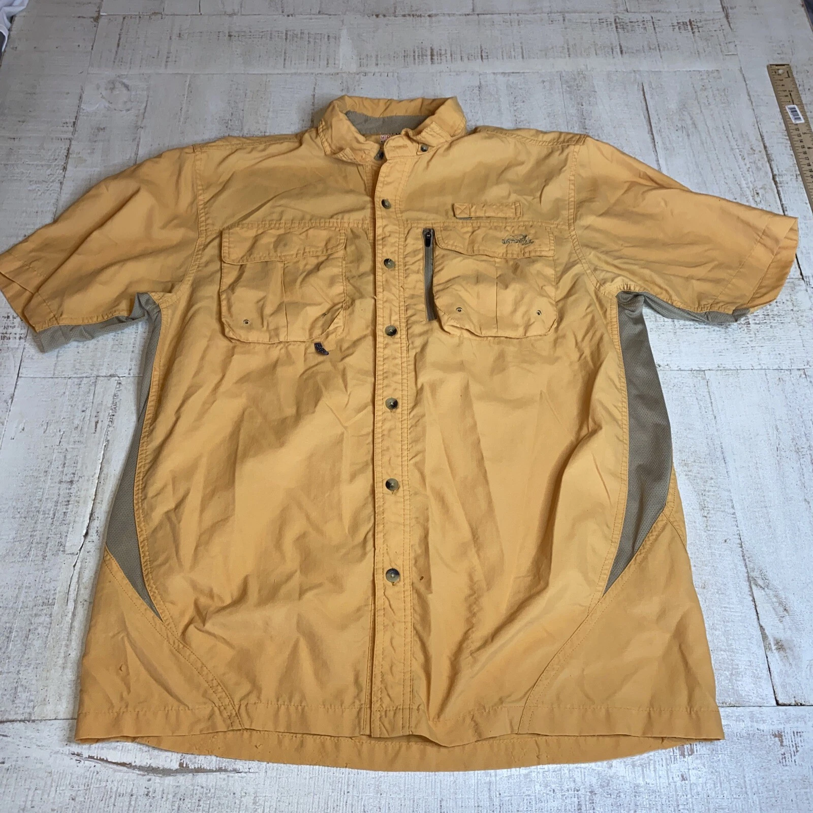 Natural Gear Mens Vented Fishing Camping Outdoor Shirt Sz M Dusty Orange