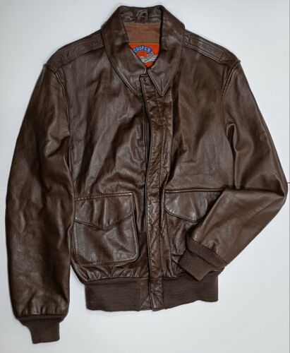 genuine goatskin manufactured in USA under contract for United States Air Force size 50 Vintage circa 1990s Cooper A-2 Bomber jacket