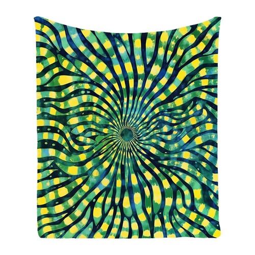 Tie Dye Spirals Flower Geometric Bedspread Throw Blanket Birthday Holiday Gift - Picture 7 of 16