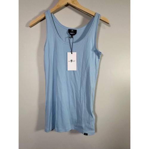 7 For All Mankind Pima Cotton Tank Top Sleeveless Casual Blue Size S