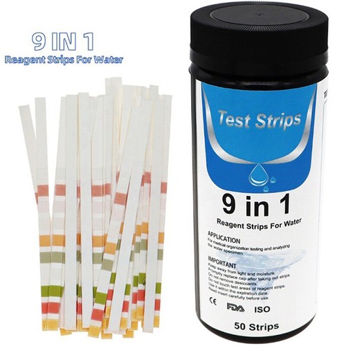 50Pcs 9IN1 PH Test Fish Tank Water Tropical Aquarium Pond Water Test