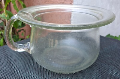 Antiker Nachttopf Bettschüssel Glas handgeformt um 1900
