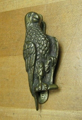 BIRD PARROT EAGLE Old Small Door Knocker Brass Bronze Mini Bathroom Interior B&B - Picture 2 of 12