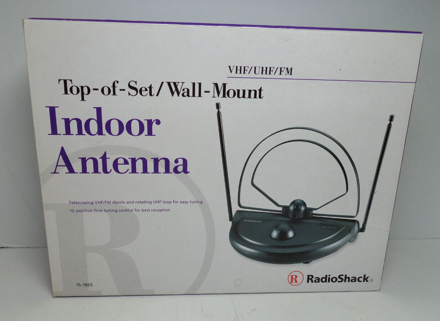 RADIO SHACK Indoor Antenna 151865 Top Of Set Mount VHF/UHF/FM eBay