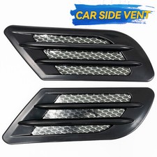 2x Universal Car Air Flow Fender Side Vent Grille Decoration Hole Cover Bonnet