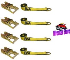 4 Wheel Lift Straps 4 Ratchets Forged Hook For Chevron Wrecker Tow Truck