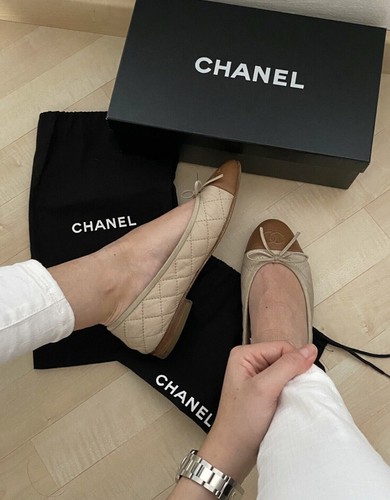 Ballerine Chanel in Pelle Beige taglia 37.5 EU - 21021564