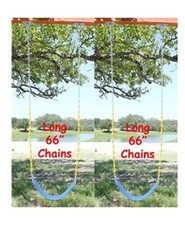 Jungle Gym Swings Kingdom 2 Pack Seats Heavy Duty 66" Chain Plastic Coated - Set