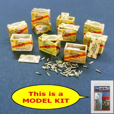 Plus Model 1/48 M1917 Ammo Box .50 Cal Incendiary Cartridges (10+2 Belts) AL4083