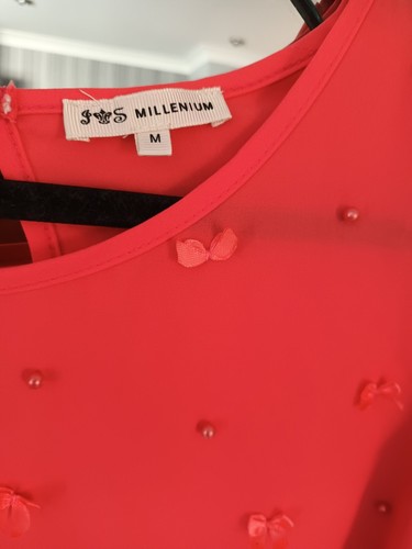 LADIES CHIFFON CORAL BLOUSE SIZE M UK 12 - Picture 2 of 6