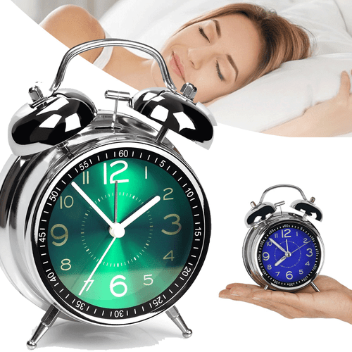 Super Loud Double Bell Alarm Clock With Night Light for Heavy Sleepers Bedside - Picture 2 of 15