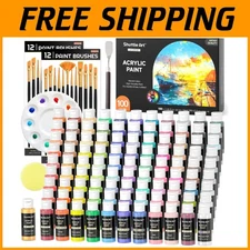 Ultimate Acrylic Paint Set - 127 Colors + Brushes & Palette