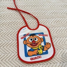 Playskool Sesame Street Bib Ernie Duck Quack Quack Vintage 80s Retro Baby